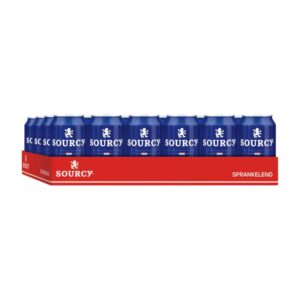 Sourcy rood blik tray 24x33cl.